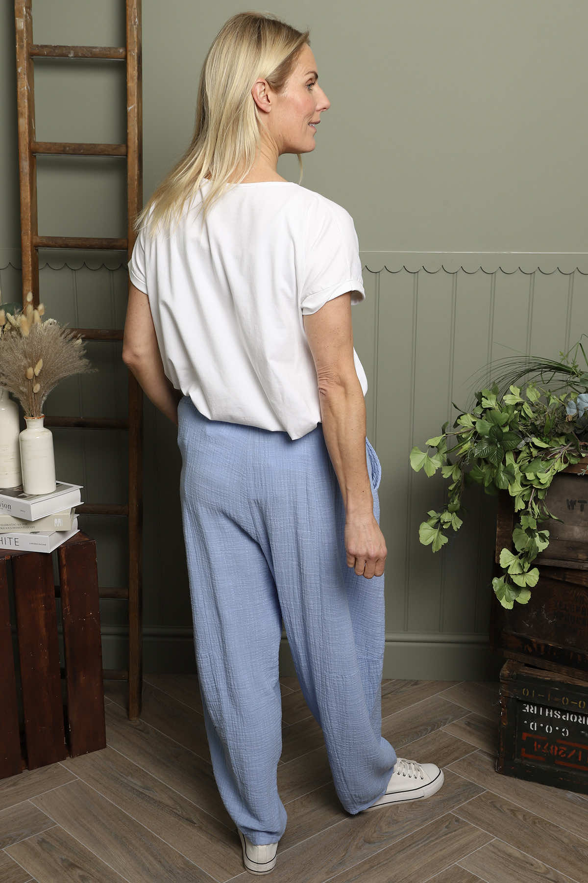Ratana Cotton Trousers Powder Blue