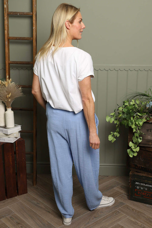 Ratana Cotton Trousers Powder Blue - Image 4