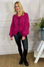 Felicity Tie Front Knitted Cardigan Berry