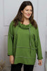 Clarina Cowl Neck Cotton Top Olive