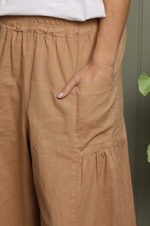 Aitana Pocket Linen Trousers Camel - Image 3