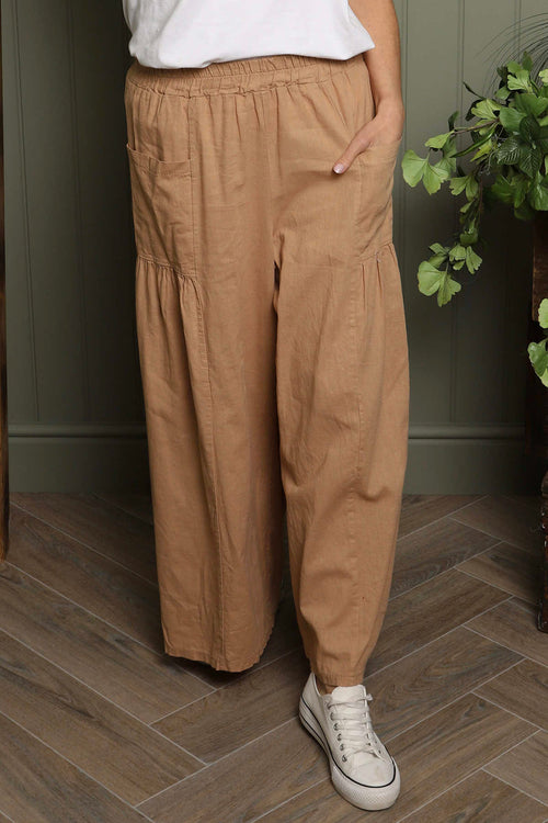 Aitana Pocket Linen Trousers Camel - Image 2