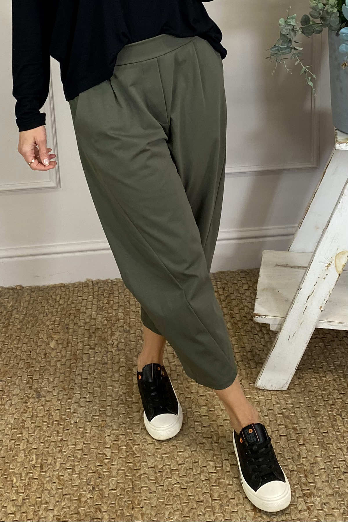 Rosie Two Pocket Cotton Trousers Khaki