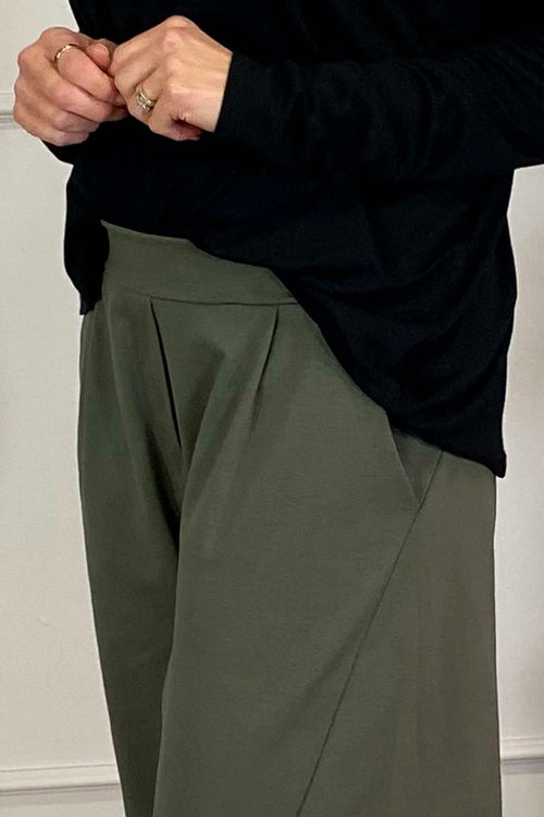 Rosie Two Pocket Cotton Trousers Khaki - Image 5