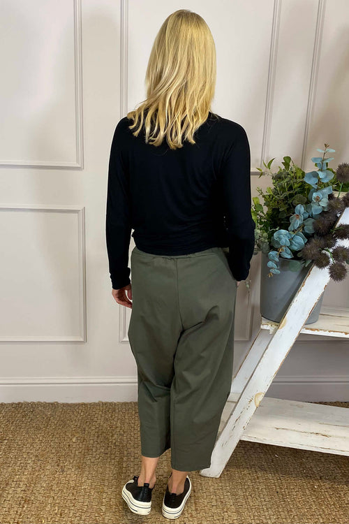 Rosie Two Pocket Cotton Trousers Khaki - Image 6