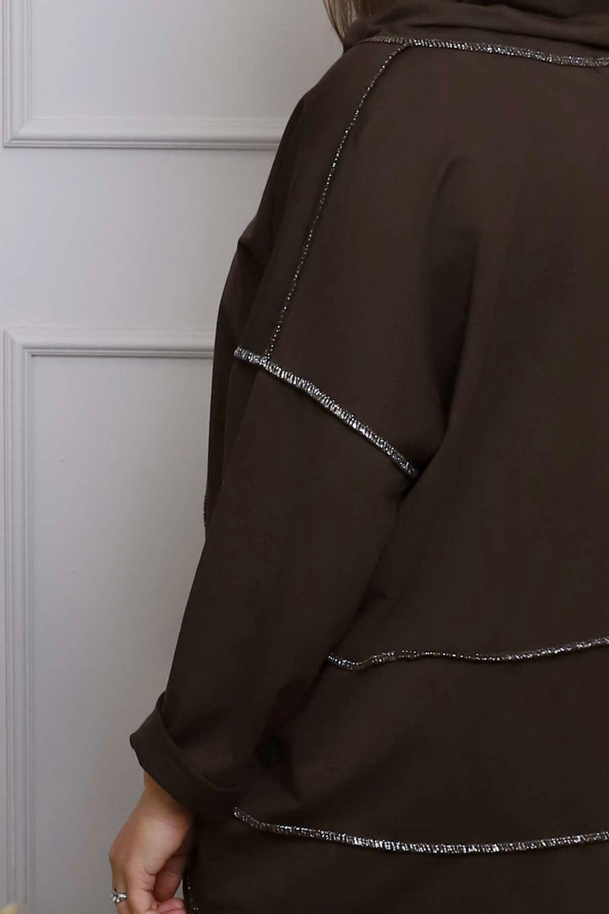 Clarina Cowl Neck Cotton Top Cocoa