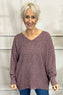 Lavinia V-neck Jumper Burgundy