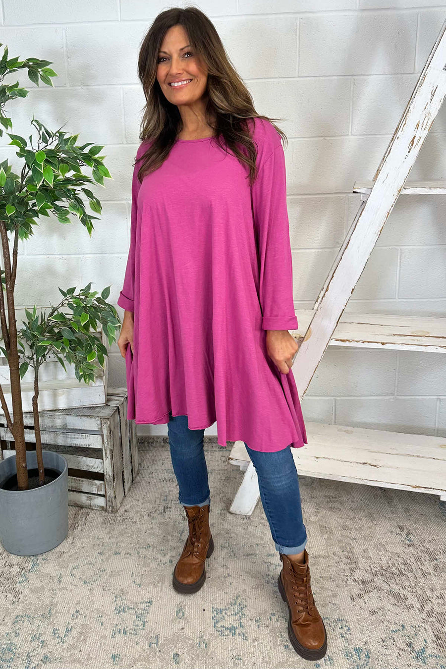 Portofino Cotton Tunic Berry