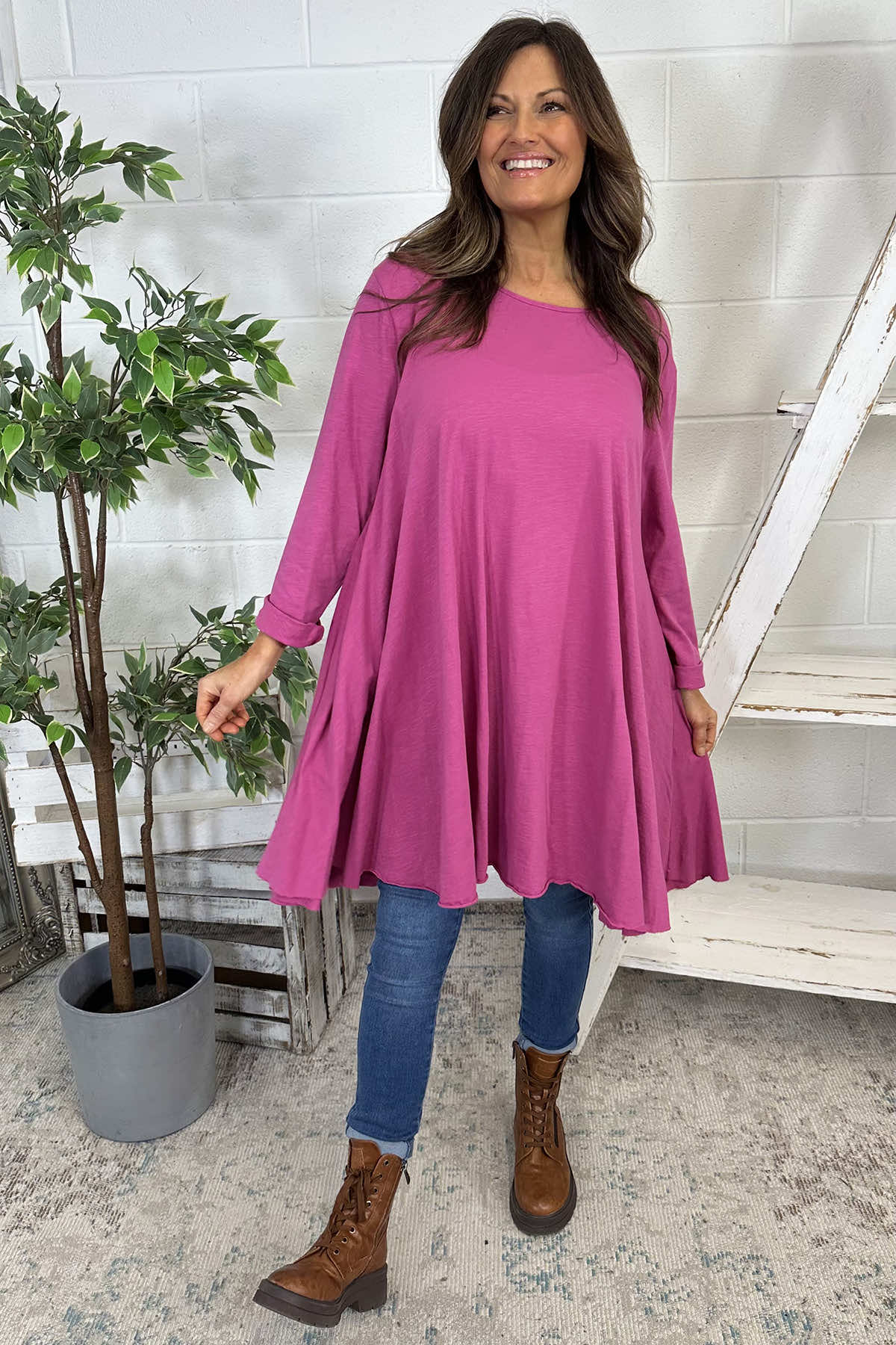 Portofino Cotton Tunic Berry