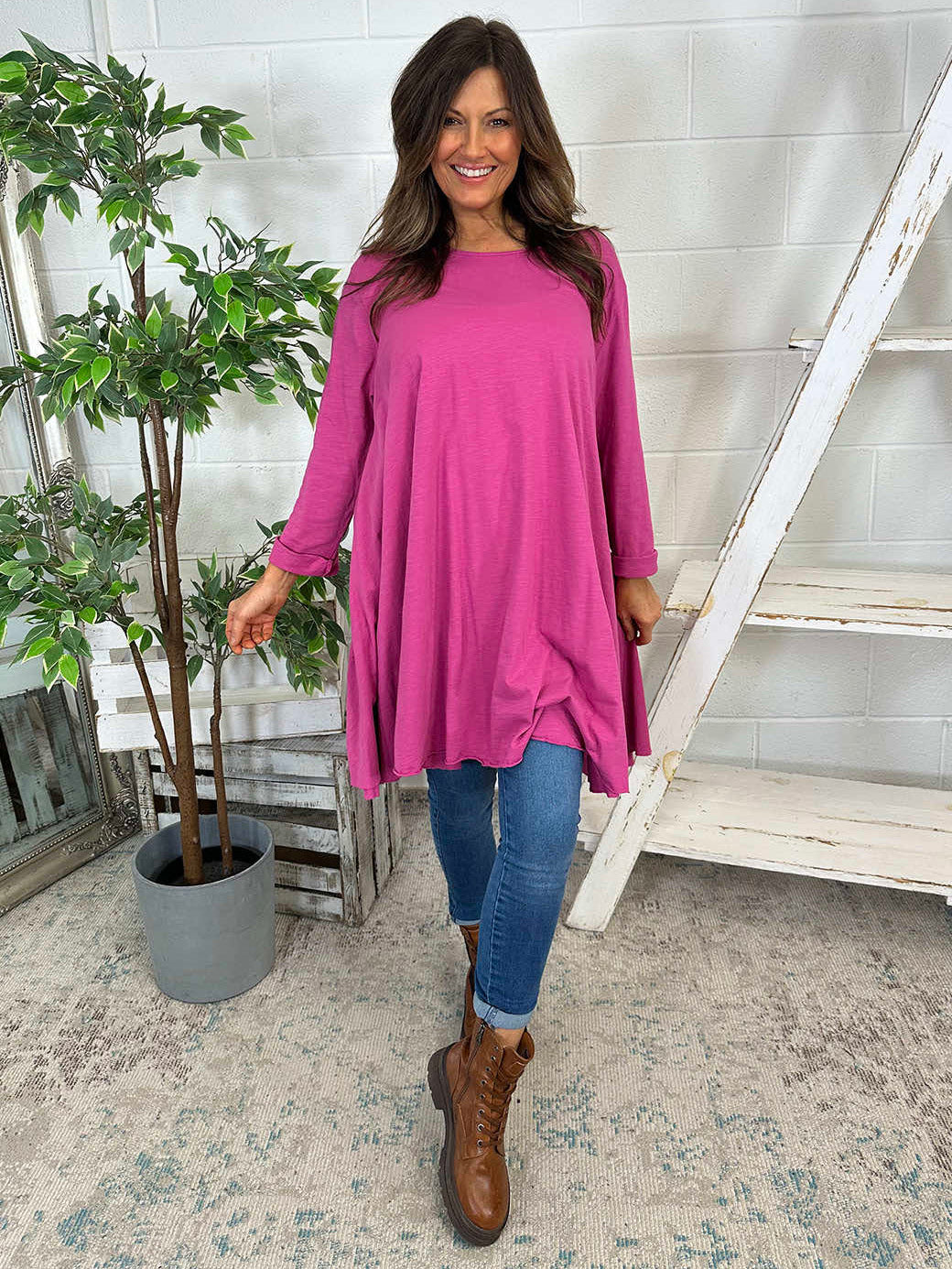 Portofino Cotton Tunic Berry