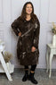 Charlize Pattern Cowl Neck Cotton Dress Cocoa