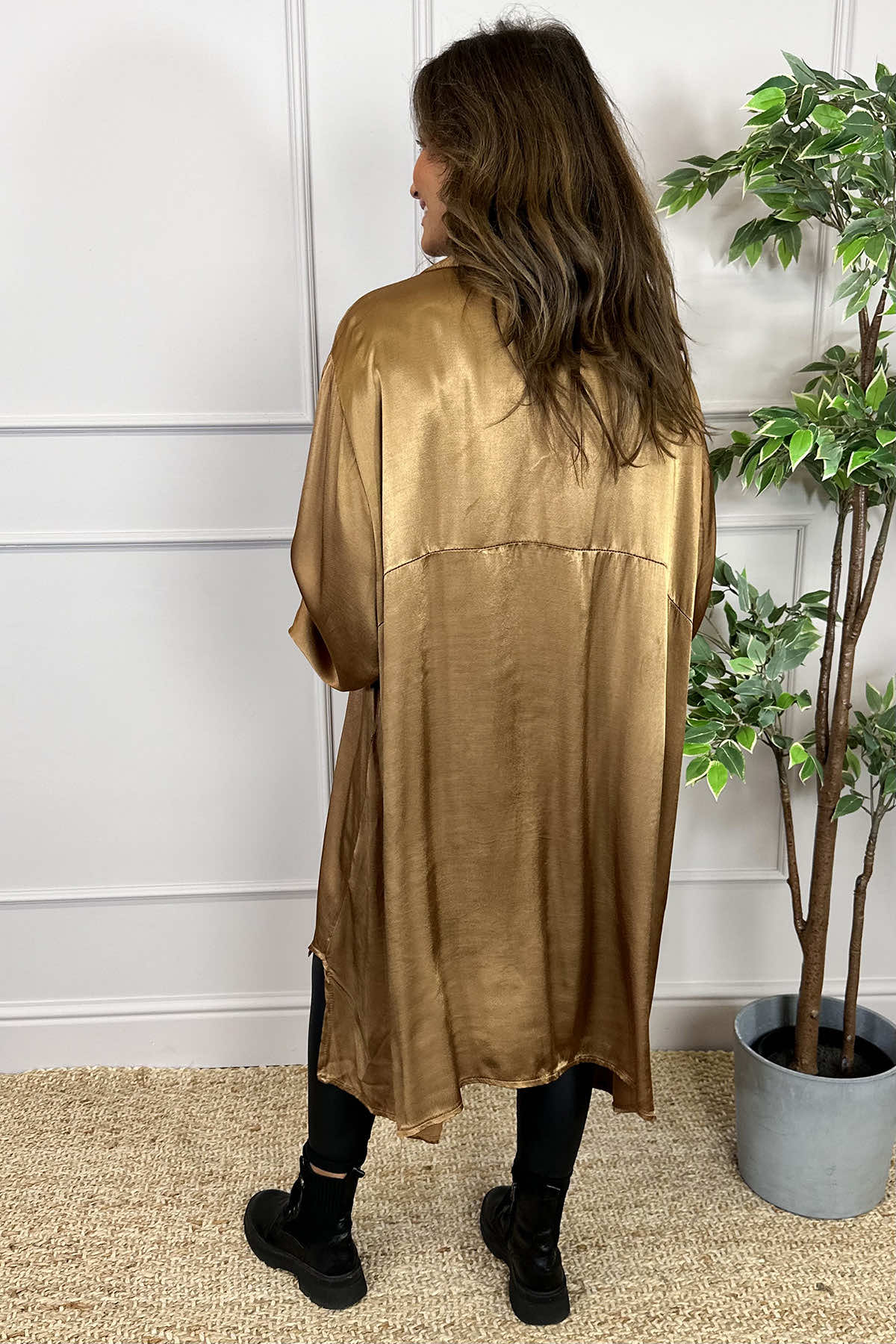 Tara Satin Shirt Camel