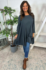 Portofino Cotton Tunic Charcoal Charcoal - Portofino Cotton Tunic Charcoal