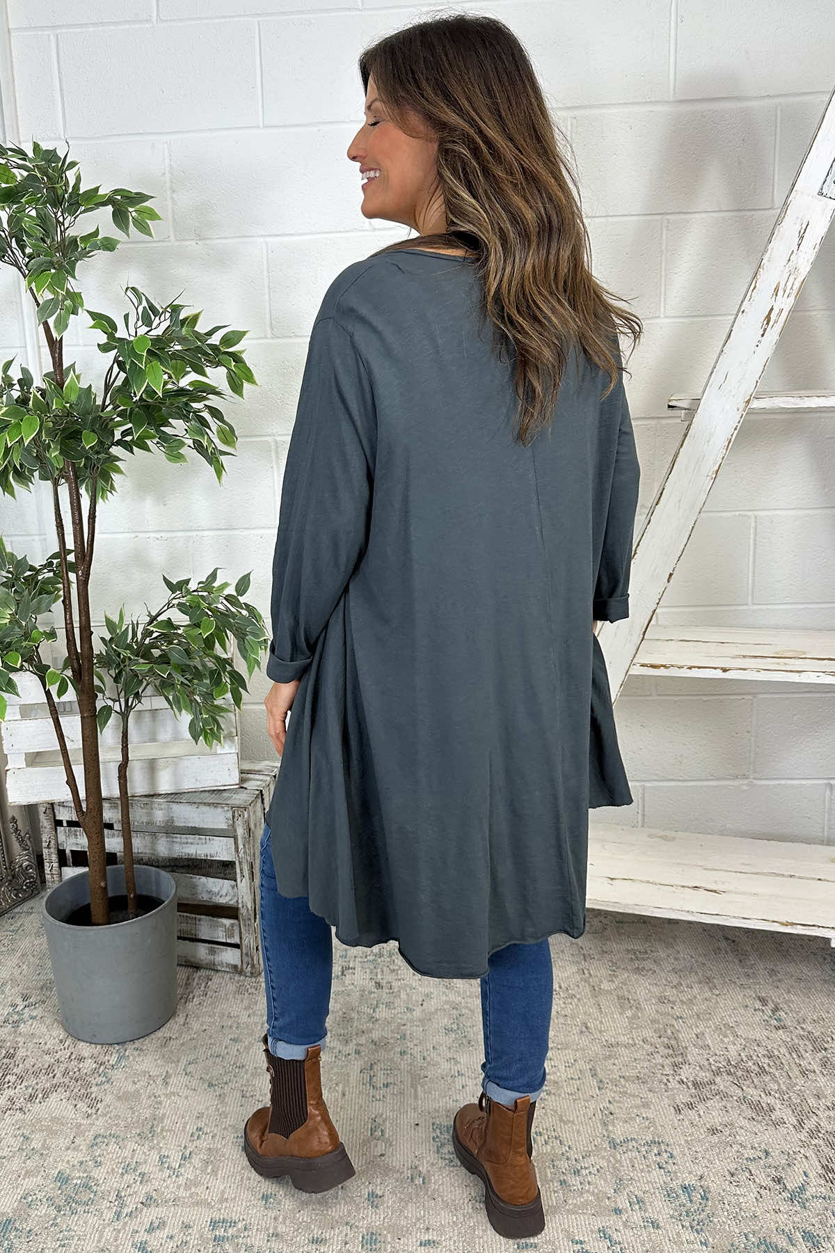 Portofino Cotton Tunic Charcoal