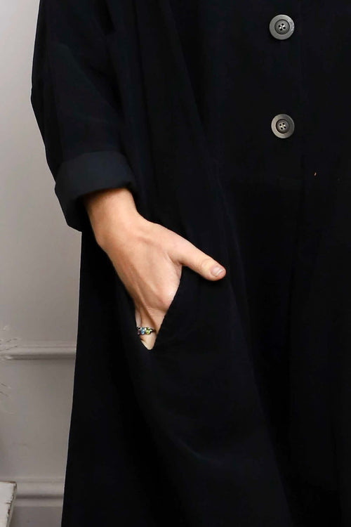 Amina Needlecord Dress Black - Image 2