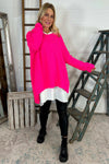 Bo Slouch V-Neck Jumper Fuchsia