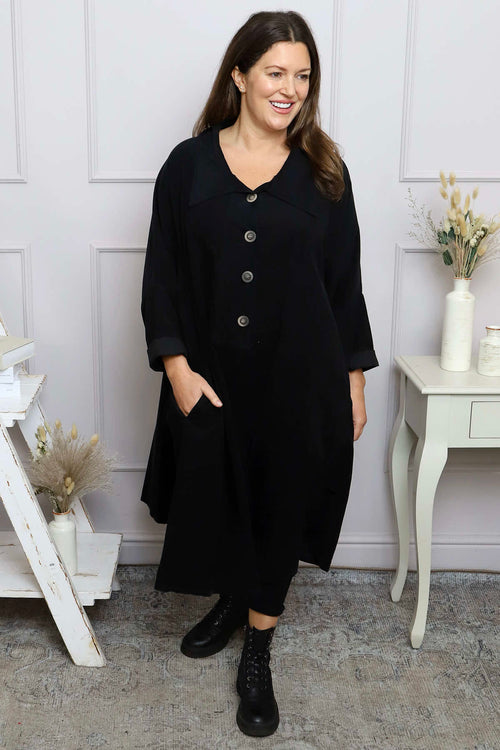 Amina Needlecord Dress Black - Image 3