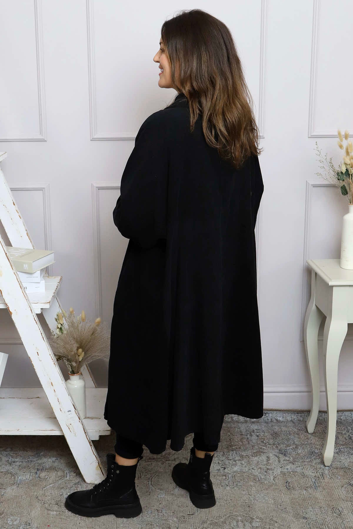 Amina Needlecord Dress Black