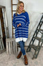 Maddison Stripe Knitted Jumper Cobalt