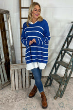 Maddison Stripe Knitted Jumper Cobalt Cobalt - Maddison Stripe Knitted Jumper Cobalt