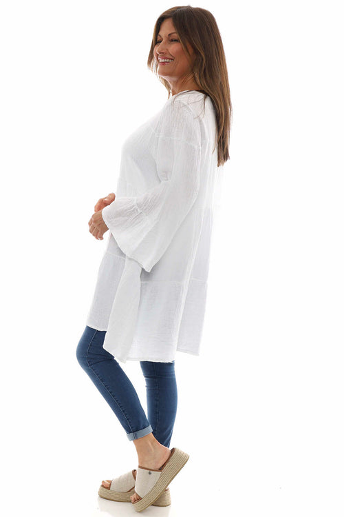 Cleeve Tiered Cotton Tunic White - Image 4