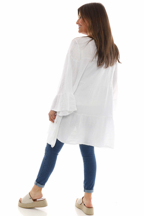 Cleeve Tiered Cotton Tunic White - Image 6