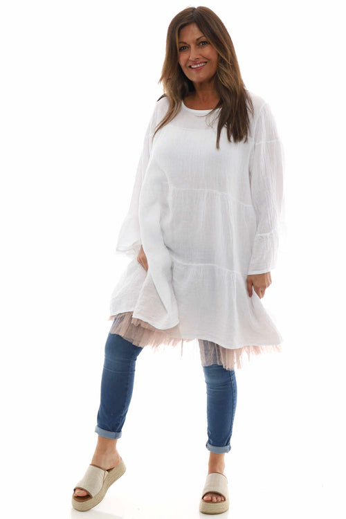 Cleeve Tiered Cotton Tunic White - Image 2