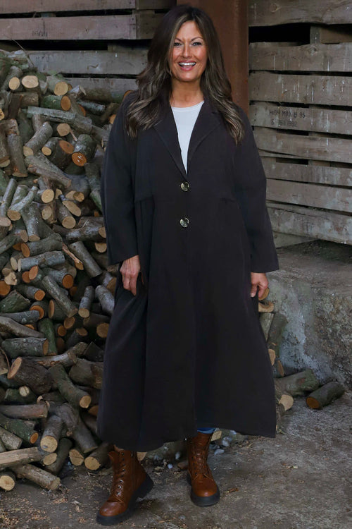 Meryl Long Needlecord Jacket Cocoa - Image 2