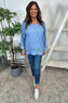 Flora Washed Cotton Pocket Top Blue