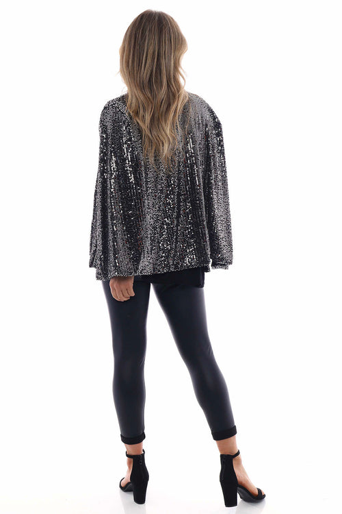 SEQUIN CAPE - Silver