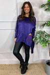 Cassidy Pocket Dip Side Satin Top Purple