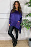 Cassidy Pocket Dip Side Satin Top Purple