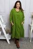 Amina Needlecord Dress Olive