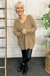 Lavinia V-neck Jumper Camel