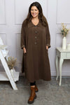 Amina Needlecord Dress Cocoa