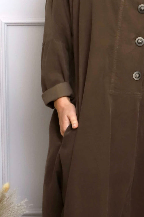 Amina Needlecord Dress Cocoa - Image 2