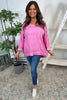 Flora Washed Cotton Pocket Top Fuchsia