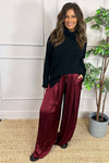 Kathleen Satin Trousers Wine