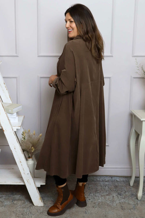 Amina Needlecord Dress Cocoa - Image 4