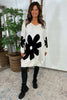 Joan Flower Knitted Jumper Dress Stone