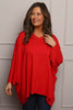 Annabelle V-Neck Cotton Top Red