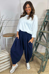 Kristin Cotton Trousers Navy