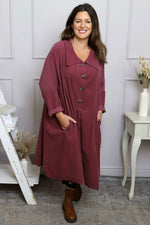 Amina Needlecord Dress Plum Plum - Amina Needlecord Dress Plum