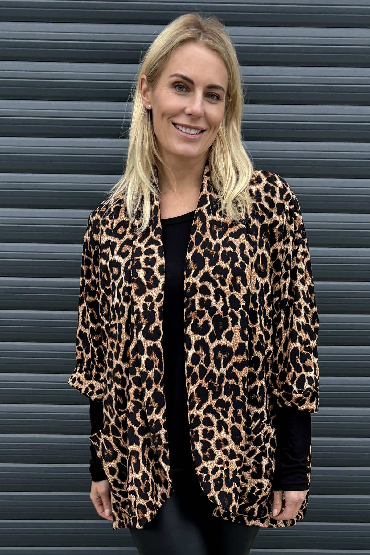 Aveline Leopard Print Jacket Camel