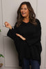 Annabelle V-Neck Cotton Top Black