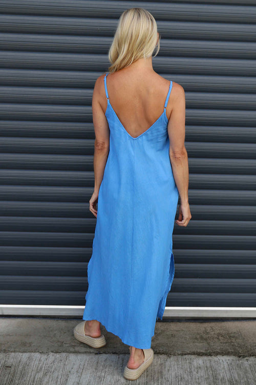 Made In Italy Cesca Strap Linen Dress