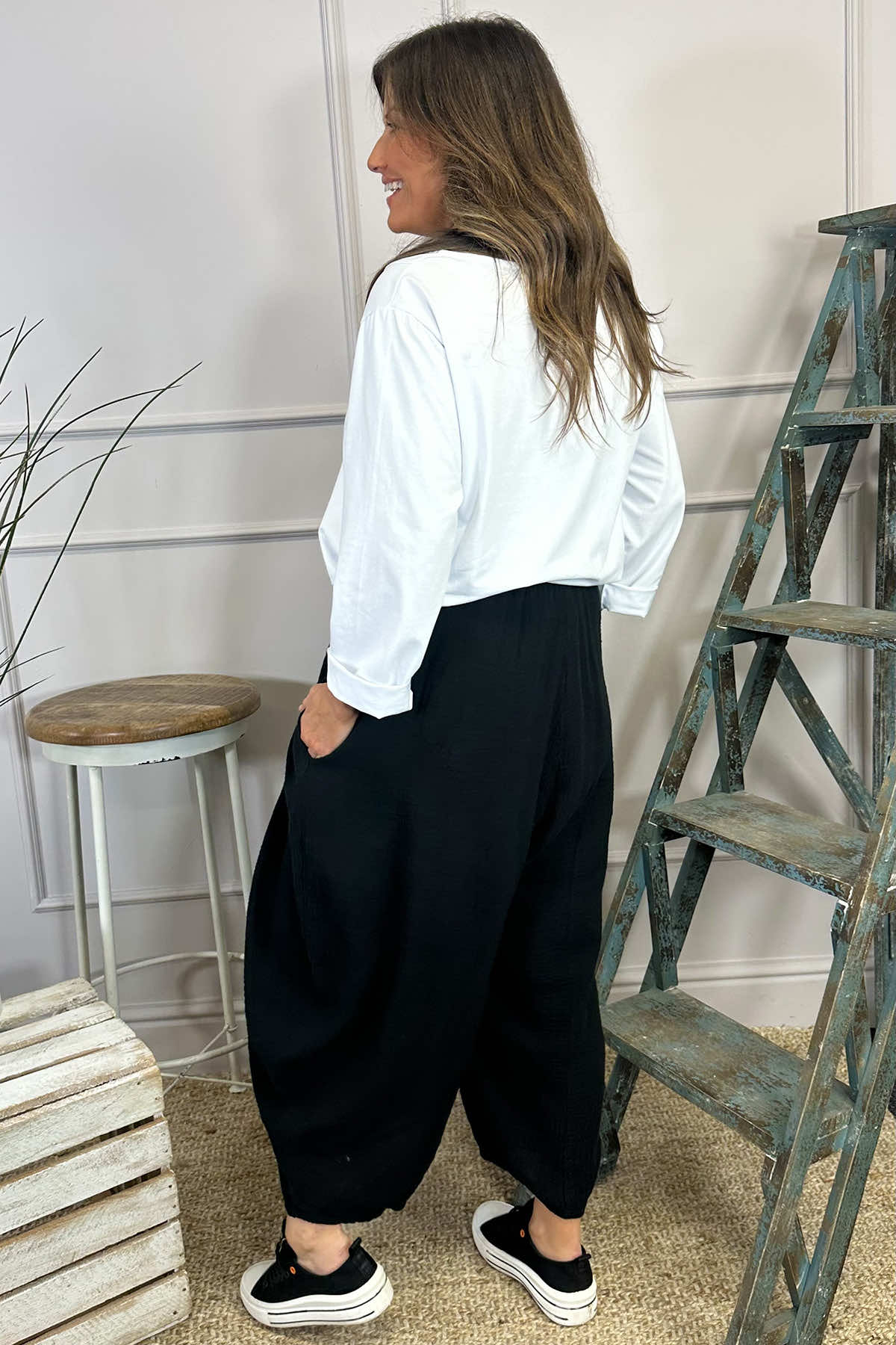 Kristin Cotton Trousers Black