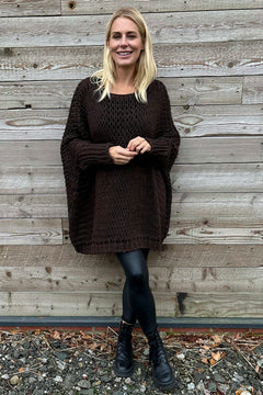 Freyja Slouch Crochet Jumper Cocoa