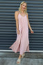 Cesca Strap Linen Dress Pink