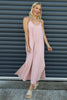 Cesca Strap Linen Dress Pink